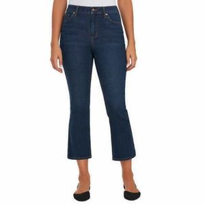 Chaps Jeans Women's Pull-On Mid Rise Cropped Kick Denim Jeans Blue Size 6, NWT